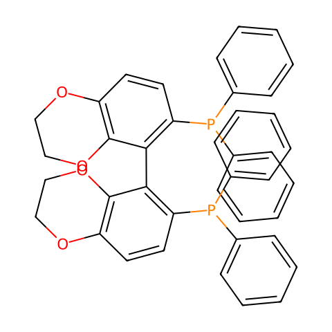 (S)-6,6'-双(二苯基膦)-2,2',3,3'-四氢-5,5′-联苯并[b][1,4]二氧六环结构图