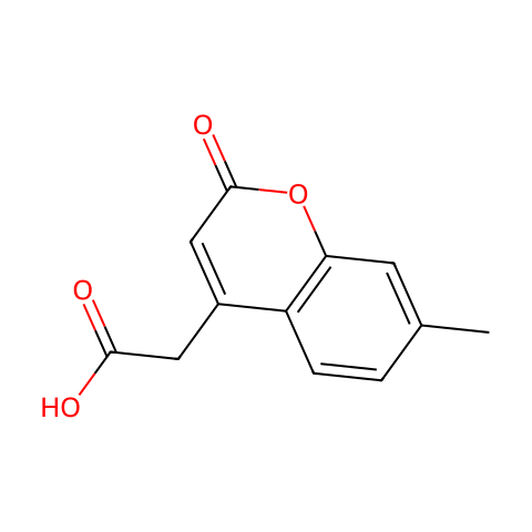 2-（7-甲基-2-氧代-2H-苯并吡喃-4-基）乙酸结构图