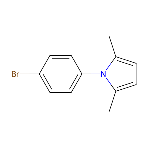 1-(4-溴苯基)-2,5-二甲基吡咯结构图