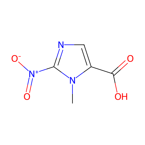 1-Methyl-2-nitro-1H-imidazole-5-carboxylic acid结构图