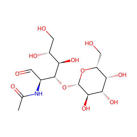 2-Acetamido-2-deoxy-3-O-(β-D-galactopyranosyl)-D-glucopyranose结构图