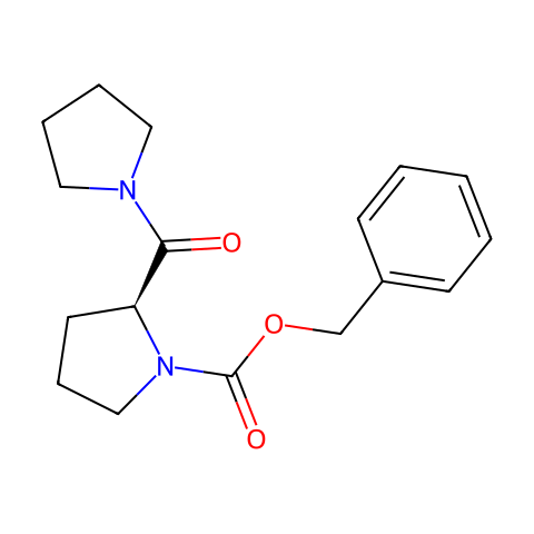 (S)-2-(吡咯烷-1-羰基)吡咯烷-1-羧酸苄酯结构图