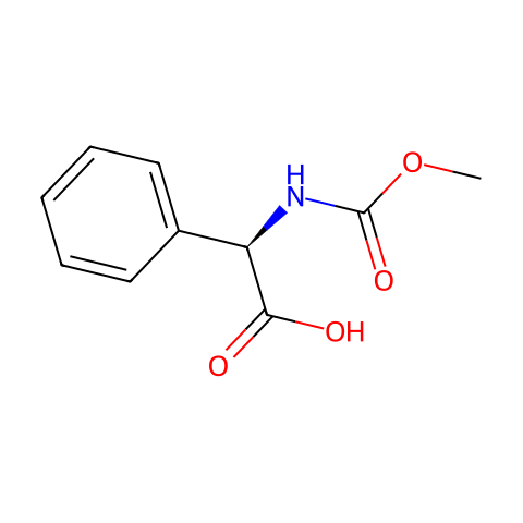 N-甲氧羰基-D-苯甘氨酸结构图
