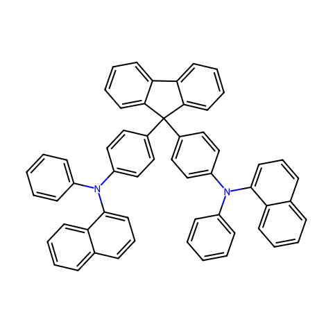 9,9-双[4-[N-(1-萘基)苯胺基]苯基]芴结构图