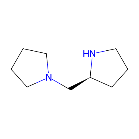(S)-(+)-1-(2-吡咯烷甲基)吡咯烷结构图