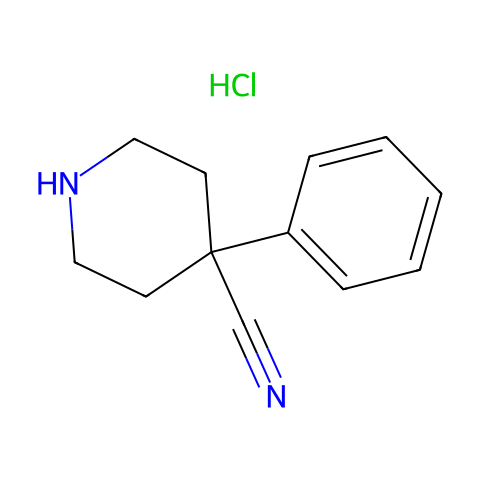 4-氰-4-苯基哌啶.盐酸盐结构图