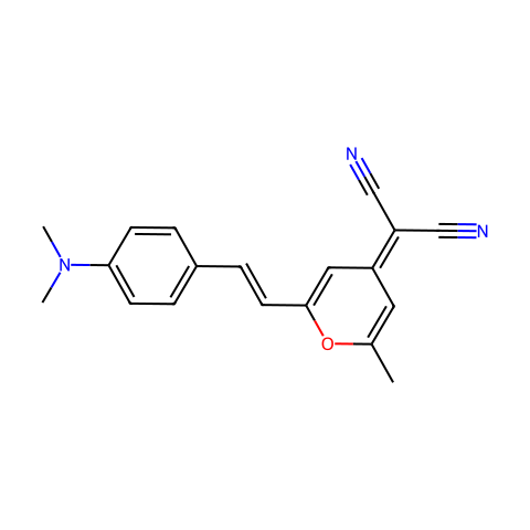 4-(二氰基亚甲基)-2-甲基-6-(4-二甲基氨基苯乙烯基)-4H-吡喃结构图