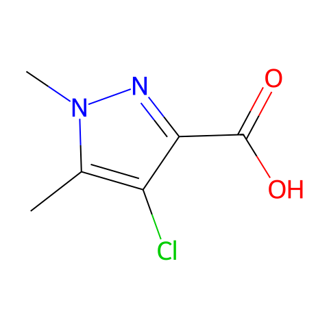 4-Chloro-1,5-dimethyl-1H-pyrazole-3-carboxylic acid结构图