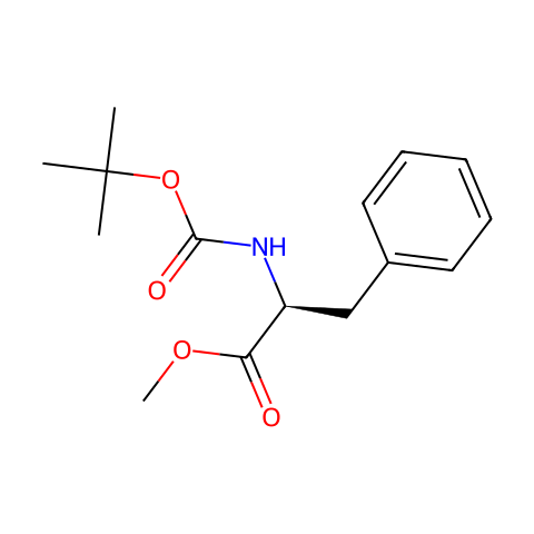 N-叔丁氧羰基-L-苯丙氨酸甲酯结构图