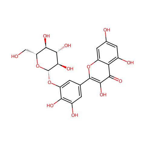 杨梅素-3-O-β-D-葡萄糖苷结构图