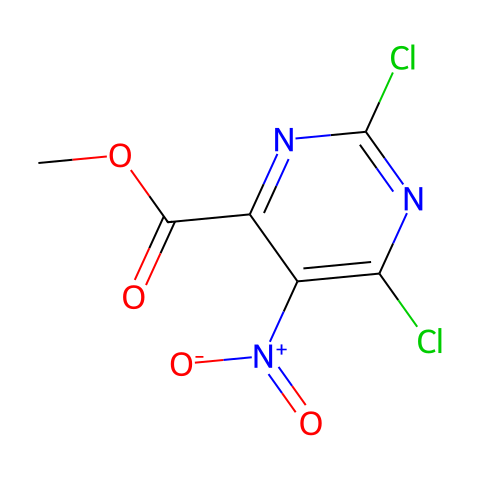 Methyl 2,6-dichloro-5-nitropyrimidine-4-carboxylate结构图