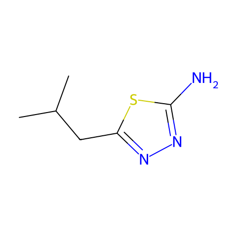 5-异丁基-[1,3,4]噻唑-2-胺结构图