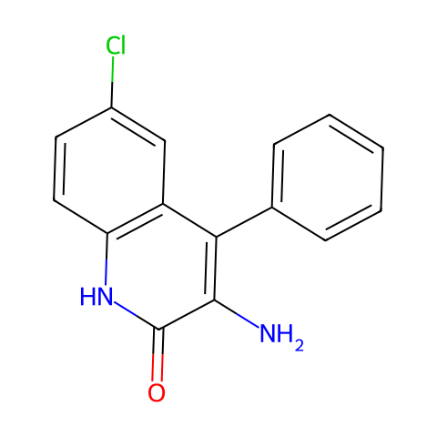 3-Amino-6-chloro-4-phenylcarbostyril结构图