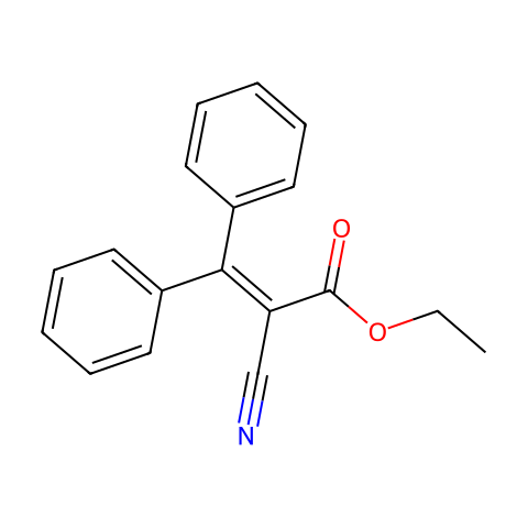 2-氰基-3,3-二苯基丙烯酸乙酯结构图
