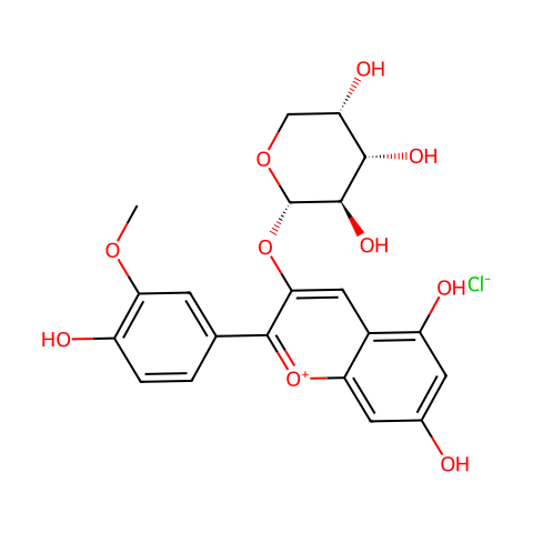 氯化芍药素-3-O-阿拉伯糖苷结构图