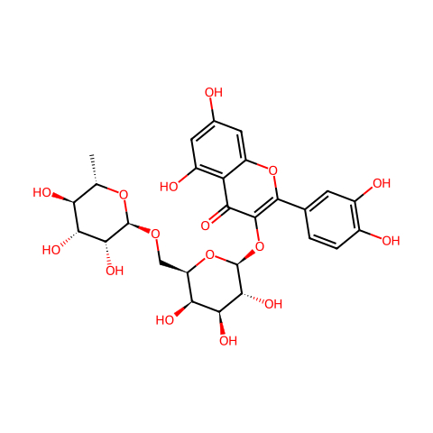 槲皮素3-O-洋槐糖苷结构图