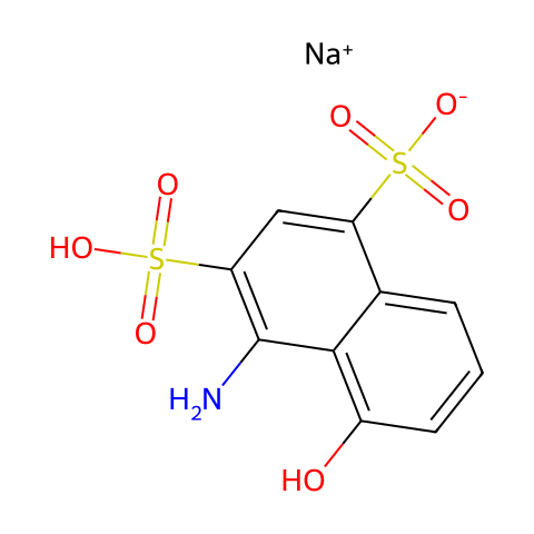 1-氨基-8-萘酚-2,4-二磺酸一钠盐水合物结构图