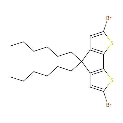 2,6-二溴-4,4-二己基-4H-环戊并[2,1-B:3,4-B']二噻吩结构图