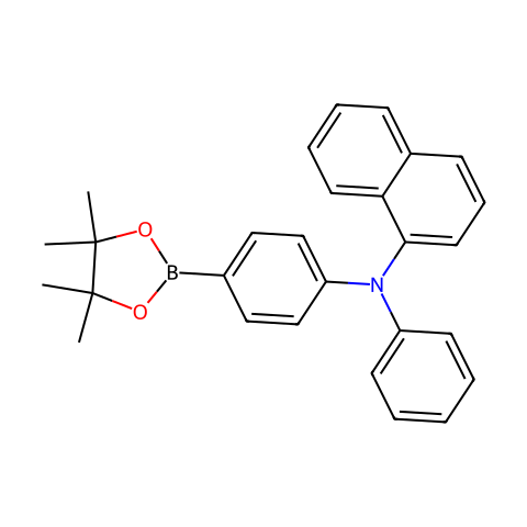 N-苯基-N-（4-（4,4,5,5-四甲基-1,3,2-二氧杂硼烷-2-基）苯基）萘-1-胺结构图