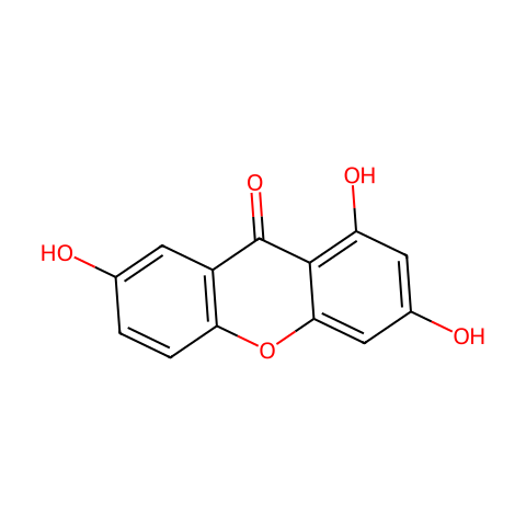 1,3,7-三羟基-9H-氧杂蒽-9-酮结构图