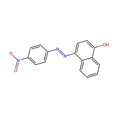 4-(4-硝基苯偶氮)-1-萘酚结构图