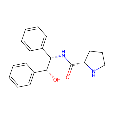 （2S）-N-[（（1S，2R）-2-羟基-1,2-二苯乙基]-2-吡咯烷甲酰胺结构图