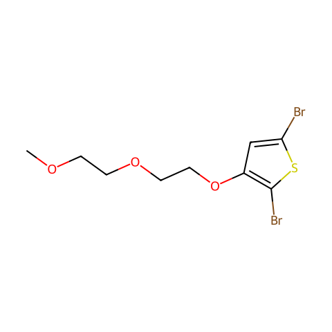 2,5-二溴-3-(2-(2-甲氧基乙氧基)乙氧基)噻吩结构图