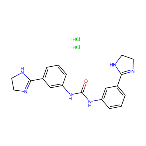 1,3-双[3-(4,5-二氢-1H-咪唑-2-基)苯基]脲二盐酸盐结构图