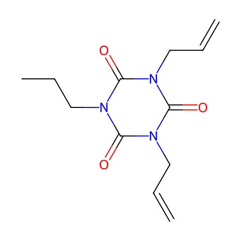 异氰尿酸二烯丙基正丙酯(含稳定剂3,5-二叔丁基-4-羟基甲苯)结构图