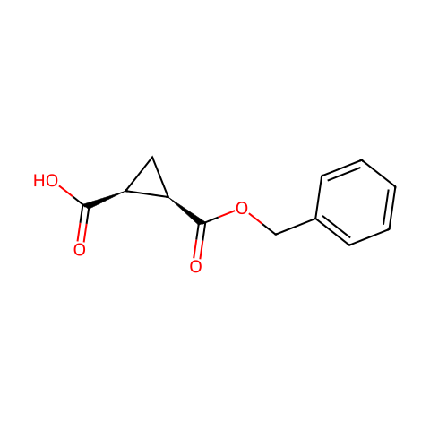 1,2-Cyclopropanedicarboxylic acid, mono(phenylmethyl) ester,cis-结构图