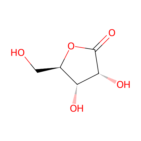 D(+)-核糖酸-γ-内酯结构图