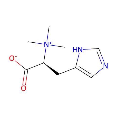L-组氨酸甜菜碱结构图