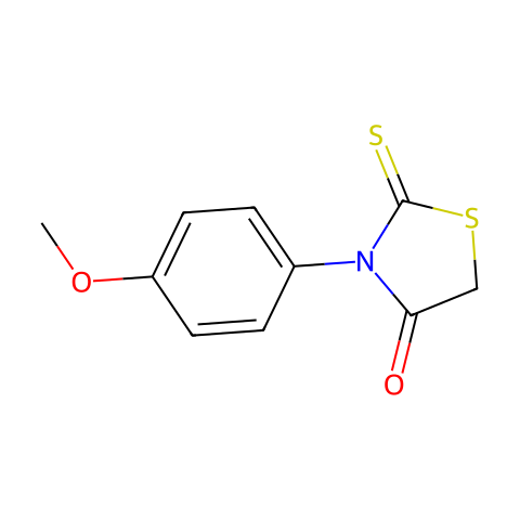 3-(4-甲氧基苯基)-2-硫酮-1,3-噻唑啉-4-酮结构图