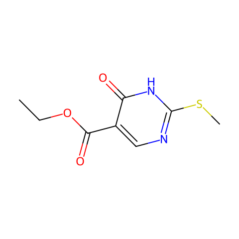 1,4-二氢-2-(甲巯基)-4-氧代-5-嘧啶甲酸乙酯结构图