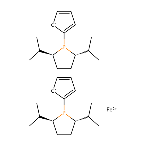 1,1′-双[(2S,5S)-2,5-二异丙基膦烷基]二茂铁结构图