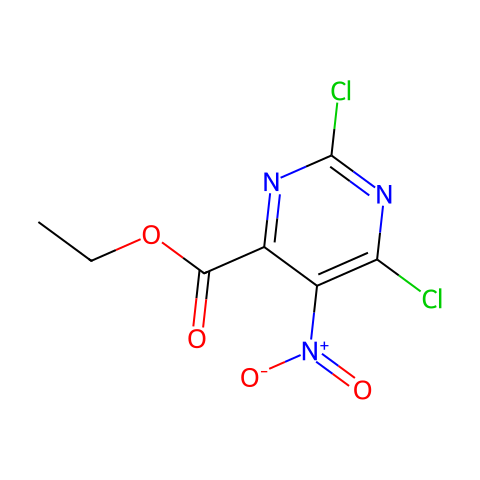 Ethyl 2,6-dichloro-5-nitropyrimidine-4-carboxylate结构图