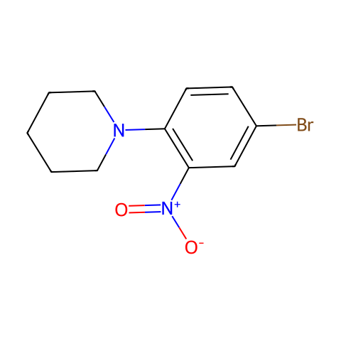 1-(4-bromo-2-nitrophenyl)piperidine结构图