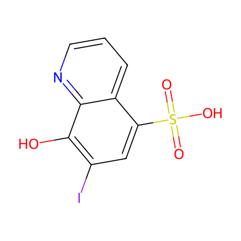8-羟基-7-碘-5-喹啉磺酸结构图