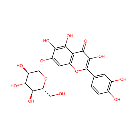 槲皮万寿菊苷结构图