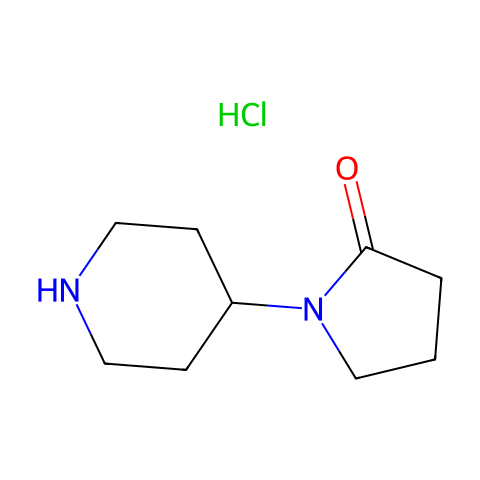4-(N-2-吡咯烷酮)-哌啶 盐酸盐结构图