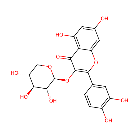 槲皮素-3-D-木糖甙结构图