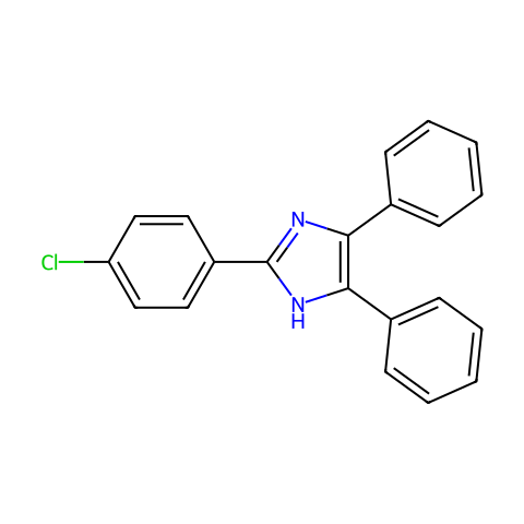 2-(4-氯苯基)-4,5-二苯基咪唑结构图