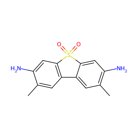 3,7-二氨基-2,8-二甲基二苯并噻吩砜(含2,6-二甲基异构体)结构图