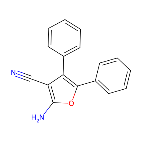 2-氨基-4,5-二苯基-3-呋喃甲腈结构图