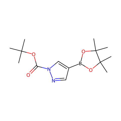 1-(叔丁氧羰基)-4-(4,4,5,5-四甲基-1,3,2-二氧环戊硼烷-2-基)吡唑结构图