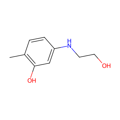 5-(2-羟乙基)氨基邻甲苯酚结构图