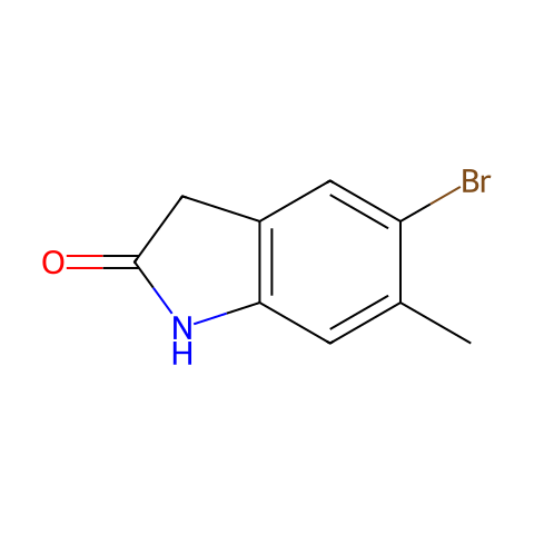 5-broMo-6-Methylindolin-2-one结构图