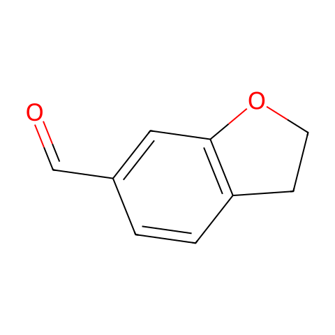 6-Benzofurancarboxaldehyde, 2,3-dihydro- (9CI) 分子结构图