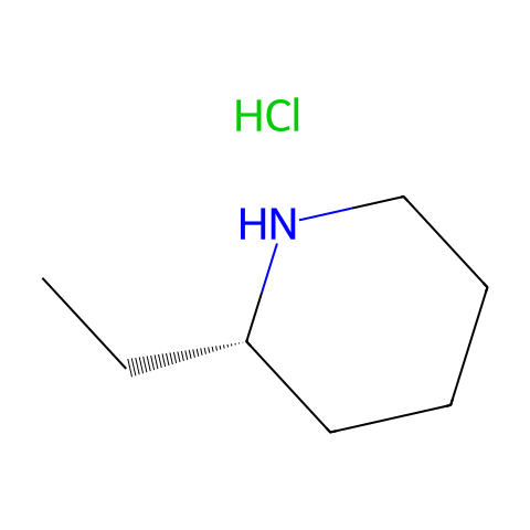 (S)-2-乙基哌啶盐酸盐结构图