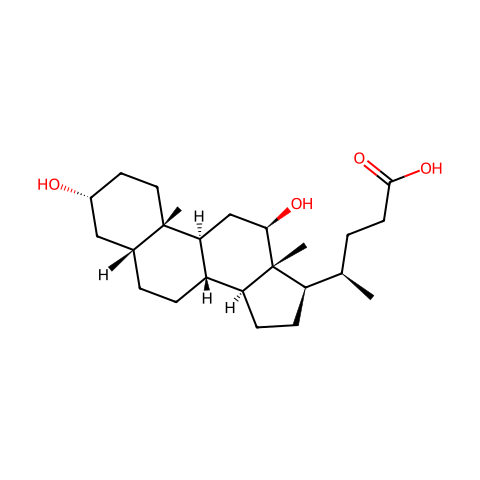 3α,12β-二羟基胆烷酸结构图